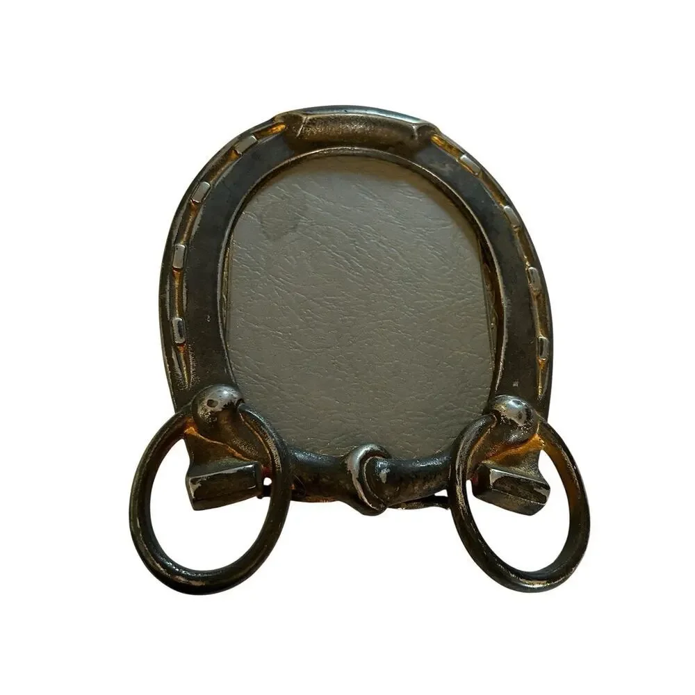 Vintage Brass Horseshoe Picture Frame #305 A Horse Lover Equestrian Western